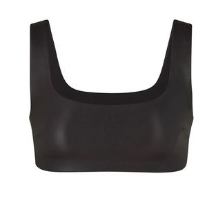 Skims XL FAUX LEATHER BRALETTE Soot black NWOT